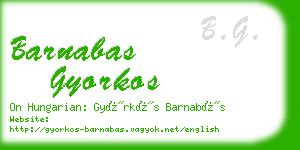 barnabas gyorkos business card